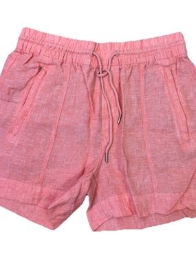 Athleta Pink Linen-Blend Drawstring Bermudas